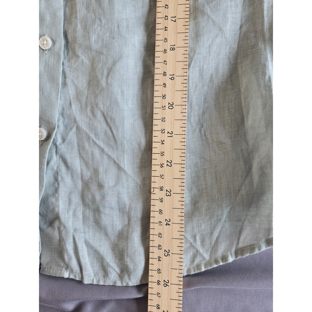 Muji Mint Green Shirt Layering Linen Minimalist Quiet Luxury Old Money Size M - Picture 15 of 16